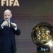 Presiden FIFA Gianni Infantino berpidato dalam upacara pengundian (draw ceremony) Piala Dunia Antarklub FIFA (FIFA Club World Cup) 2025 di Miami, Amerika Serikat, pada 5 Desember 2024. (Xinhua/Wu Xiaoling)