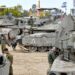 Pasukan Israel terlihat di dekat perbatasan selatan Israel dengan Gaza pada 20 Maret 2025. (Xinhua/JINI)