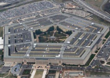 Foto yang diabadikan pada 19 Februari 2020 ini menunjukkan Pentagon saat terlihat dari pesawat terbang di atas Washington DC, Amerika Serikat. (Xinhua/Liu Jie)