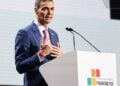 Perdana Menteri Spanyol Pedro Sanchez berbicara dalam sesi pembuka Konferensi Internasional tentang Pendanaan untuk Pembangunan keempat di Sevilla, Spanyol, pada 30 Juni 2025. (Xinhua/Li Jing)