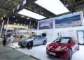 Foto yang diabadikan pada 14 Juli 2025 ini menunjukkan stan Tesla di seksi kendaraan pintar dalam Pameran Rantai Pasokan Internasional China (China International Supply Chain Expo/CISCE) ketiga di Beijing, ibu kota China. (Xinhua/Ju Huanzong)
