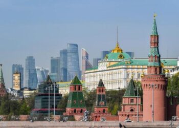 Foto yang diabadikan pada 21 April 2025 ini menunjukkan suasana Kremlin di Moskow, Rusia. (Xinhua/Cao Yang)